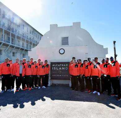 Liverpool FC Group at Alcatraz Island
